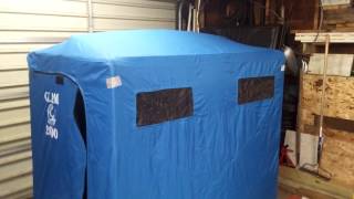 Clam 2000 insulating a  non insulated suit case shanty Roof Insulation and pitch Mod