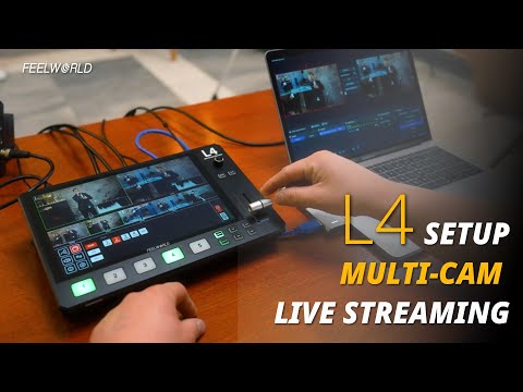 Setup Multi Camera Live Streaming in 60 SECONDS with FEELWORLD L4 Video Switcher Mixer