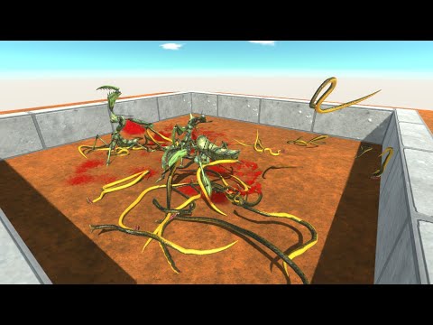 3 Giant Praying Mantis in cage vs every small unit-Animal Revolt Battle Simulator