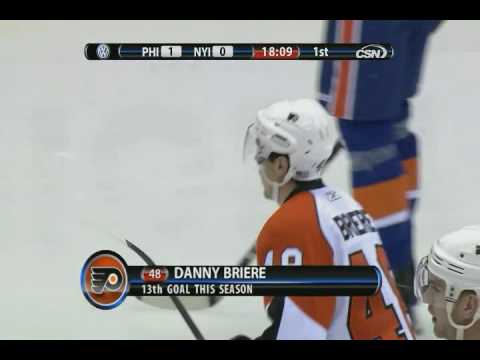 Danny Briere scores vs Islanders - 12-27-09
