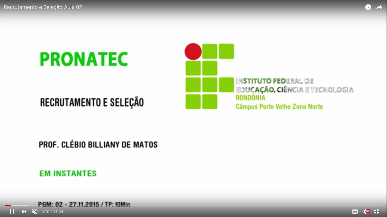 Recrutamento e Seleção Aula 03