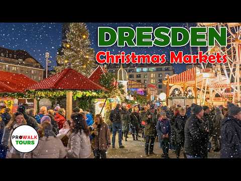 DRESDEN - THE HEART OF GERMAN CHRISTMAS MAGIC 🎄 | Striezelmarkt & Neumarkt Evening Walk in 4K HDR
