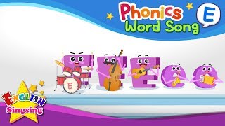 Phonics Word song E - English Songs - Educational video for Kids
