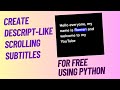 Timestamps and Chapters for Python Moviepy Whisper Subtitle Tutorial