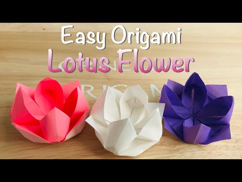 Easy lotus flower origami | Fun Birthday Decorations | Gift Cards | Cute Party Favors