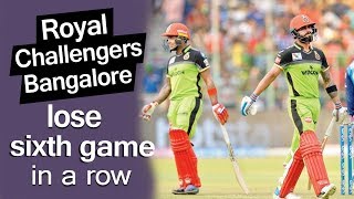 Royal Challengers Bangalore's Sixth Consecutive Loss in IPL 2019| RCB vs DC