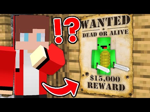JJ and Mikey - Mikey became a SECRET WANTED In Minecraft JJ and Mikey challenge (Maizen Mizen Mazien)