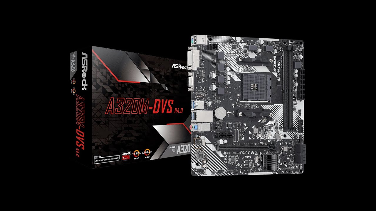Материнская плата Asrock A320M-DVS R4.0 Soc-AM4 AMD A320 2xDDR4 mATX
