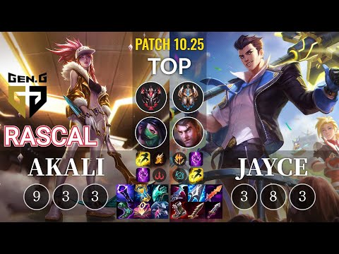 GEN Rascal Akali vs Jayce Top - KR Patch 10.25