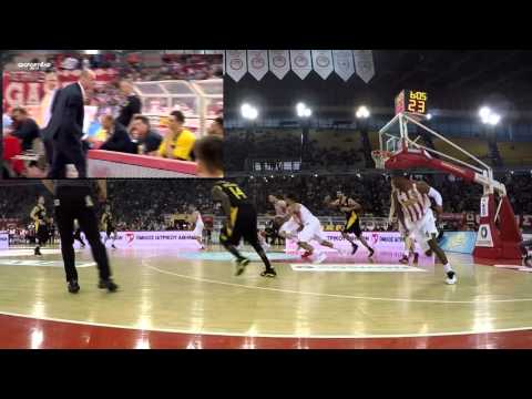 Coach Zdovic and Green fight - Olympiacos vs AEk game 2