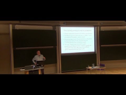 Ross Anderson FRS FREng - Keys Under Doormats. Cambridge University Mathematics Faculty. 7/03/2017.