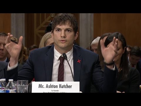 Ashton Kutcher's emotional testimony at hearing on ending modern slavery
