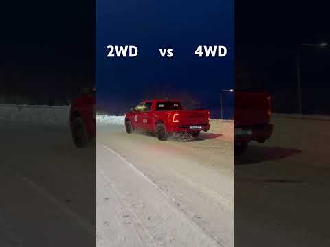 RAM 1500 HEMI on Snow! Testing 2WD vs 4WD. Result and difference is HUGE! #ram #cars #snow #carlife