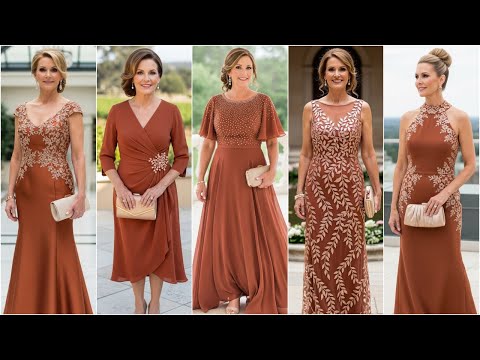 Burnt Sienna & Rose Gold Mother of the Bride Dresses: Elegant Styles, Plus Sizes & Sleeve Options