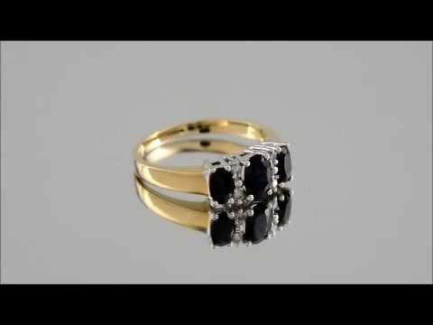 9ct Gold Diamond And Sapphire Ring - D6770