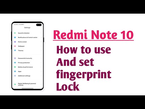 Redmi Note 10 , How to use and set fingerprint lock full setup