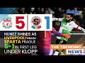 Nunez shines as Liverpool thrash Sparta Prague 5 1 in first leg under Klopp