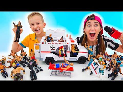 Vlad and Niki have fun with WWE Toys