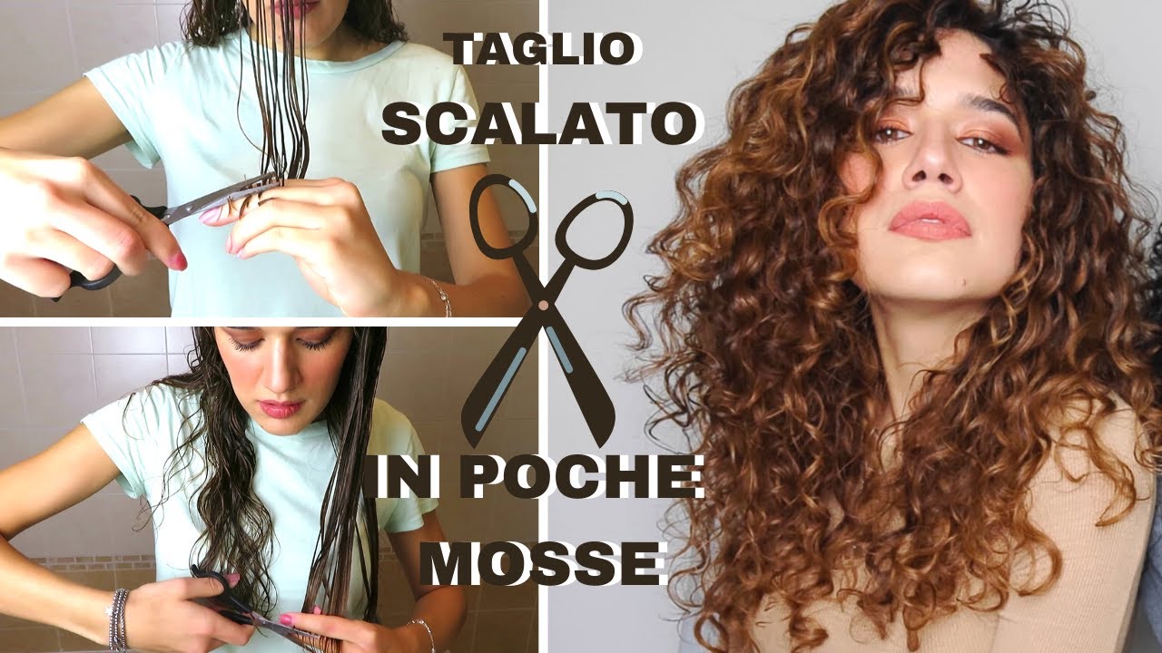 COME TAGLIO I MIEI RICCI DA SOLA | TAGLIO SCALATO IN POCHE MOSSE