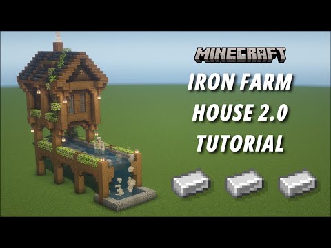 Minecraft Iron Farm House 2.0 Tutorial [Aesthetic Farm] [Java Edition] [2k60p]