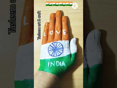 indian national flag art on hand 👏👌 #viral #nationalflag #creativeart