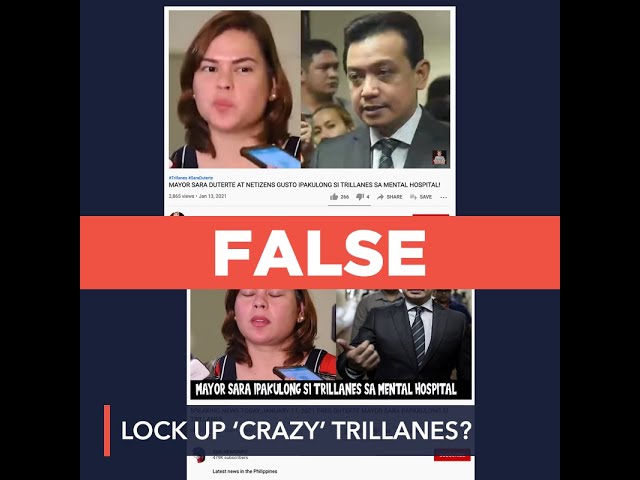 FALSE: Sara Duterte wants to lock up Trillanes in mental hospital