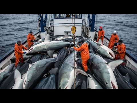 6 Hours Chasing a Monster Great White Shark During Giant Bluefin Tuna Fishing Challenge