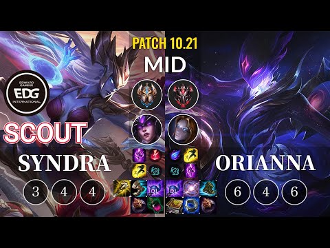 EDG Scout Syndra vs Orianna Mid - KR Patch 10.21