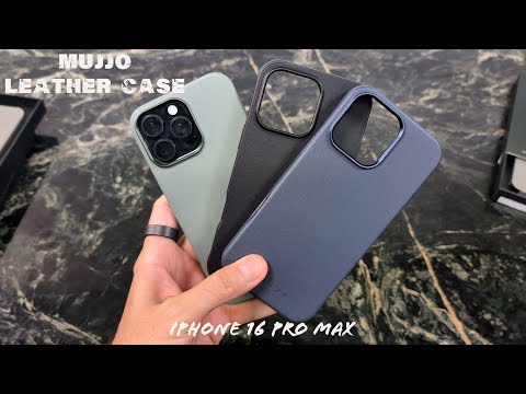 Part of a video titled iPhone 16 Pro Max Mujjo Leather Case Review : Premium Features!
