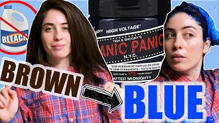DYEING my BROWN hair BLUE with MANIC PANIC *NO BLEACH* tutorial | her habits vlog