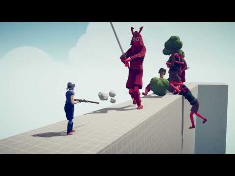 CAN 5x SAMURAI GIANTS & 5 TREE GIANTS CROSS THE BRIDGE? - Totally Accurate Battle Simulator TABS