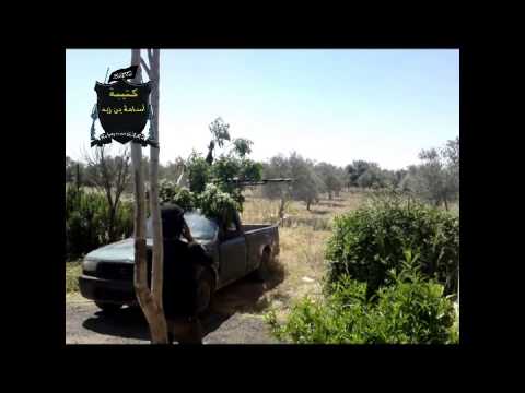 استهداف مقرات النظام في الكتيبة السابعة دفاع جوي في ريف درعا برشاش 14.5 من قبل كتيبة أسامة بن زيد