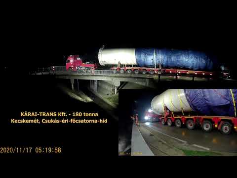 KÁRAI TRANS Kft. 180 tonnás túlméretes túlsúlyos szállítás