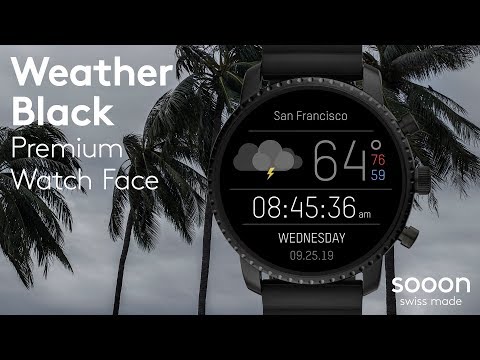 Weather Black Watch Face Video