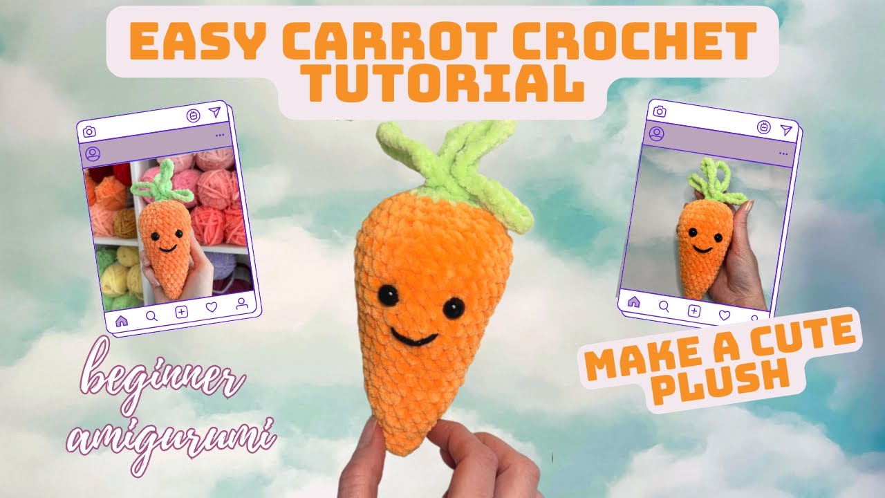 Learn How to Make an Adorable No-Sew Amigurumi Carrot | Easy Crochet Tutorial for Beginners!