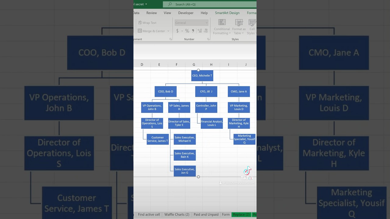 Excel tip to make an org chart #excel