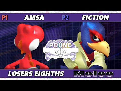 Pound 2022 Top 8 - aMSa (Yoshi) Vs. Fiction (Falco) SSBM Smash Melee Tournament