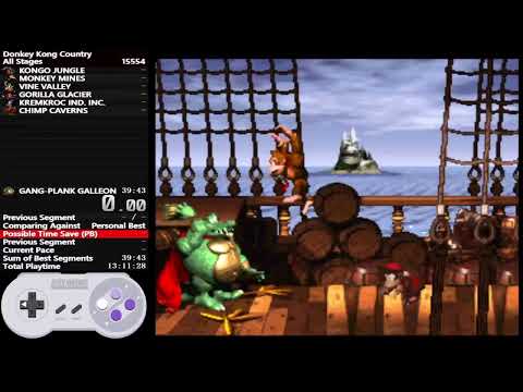 Donkey Kong Country Speedrun ALL STAGE