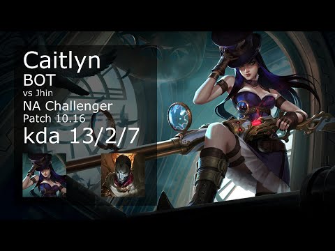 Caitlyn ADC & Thresh vs Jhin & Morgana - NA Challenger 13/2/7 Patch 10.16 Gameplay