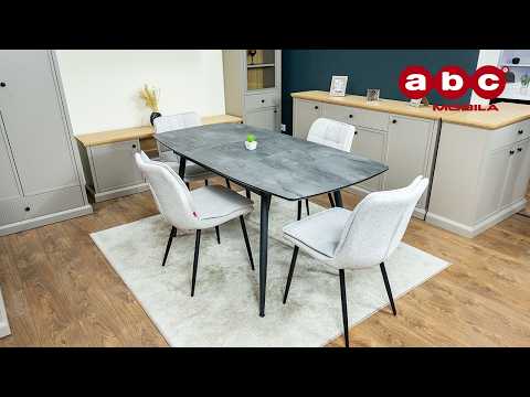 Set Masă Living Extensibilă Yense 125 Gri cu 4 Scaune Tapițate DCM2001AF Gri 1