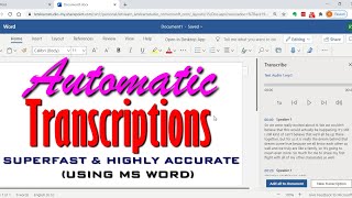 How to Transcribe your audio/video using Microsoft Word Automatic Transcription Feature