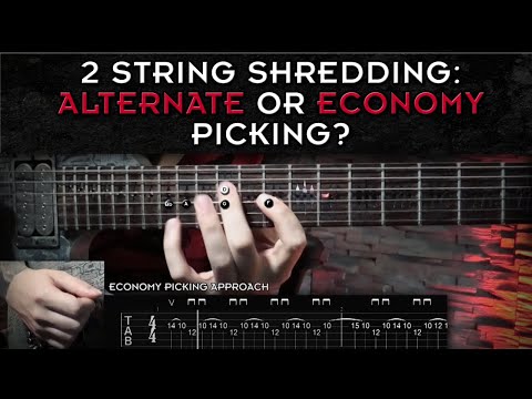 2 String Shredding Trick | Economy Picking VS Alternate Picking