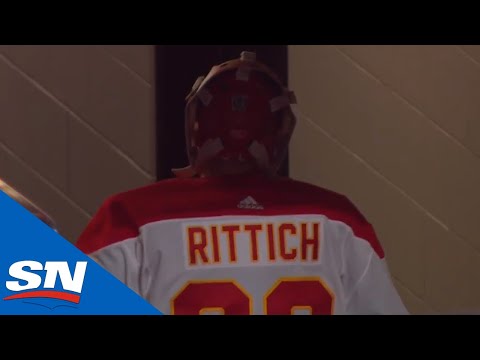 David Rittich Headbutts The Wall After Allowing Goal From Centre Ice