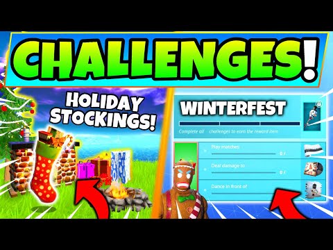 Fortnite HOLIDAY STOCKINGS & WINTERFEST CHALLENGES GUIDE! + Winterfest Cabin in Battle Royale!
