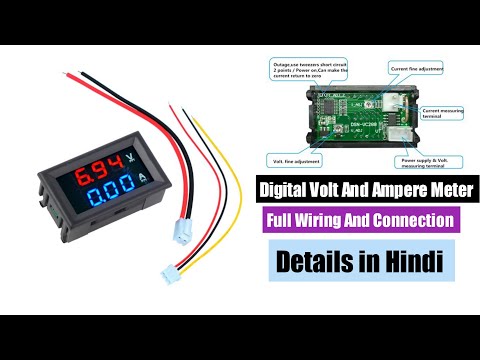 Digital voltmeter (0-100v) and ammeter (10 a) dual led volta...