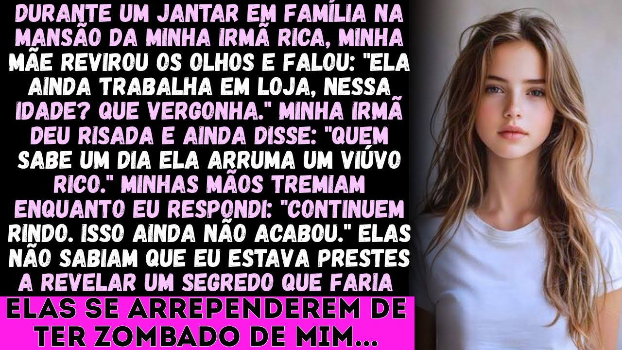 "Durante um jantar em família na mansão da minha irmã rica, minha mãe revirou os olhos..."