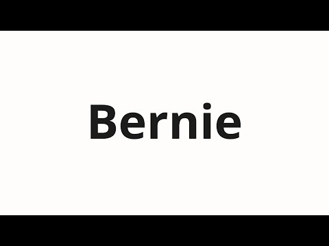 How to pronounce Bernie
