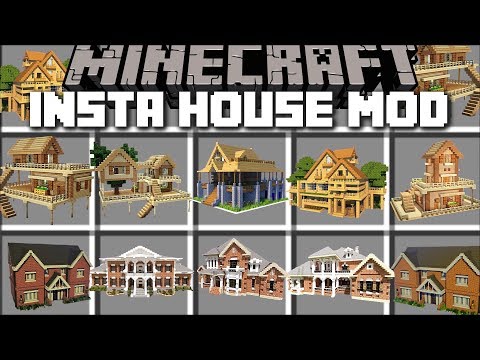 Minecraft INSTANT HOUSE MOD / BUILD INSTANT STRUCTURES IN SECONDS!! Minecraft