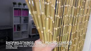 Bamboo Beaded Curtain Fiji Door Beads ShopWildThings.com Sustainable Green Home and Office Decor!