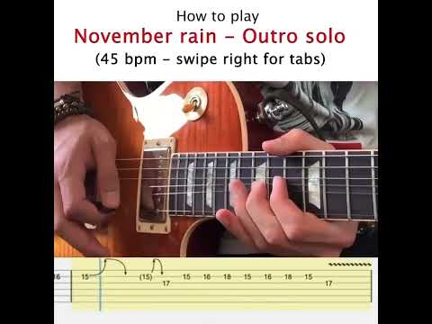 How to play GUNS N’ ROSES - NOVEMBER RAIN OUTRO GUITAR SOLO ? Easy tutorial with tabs